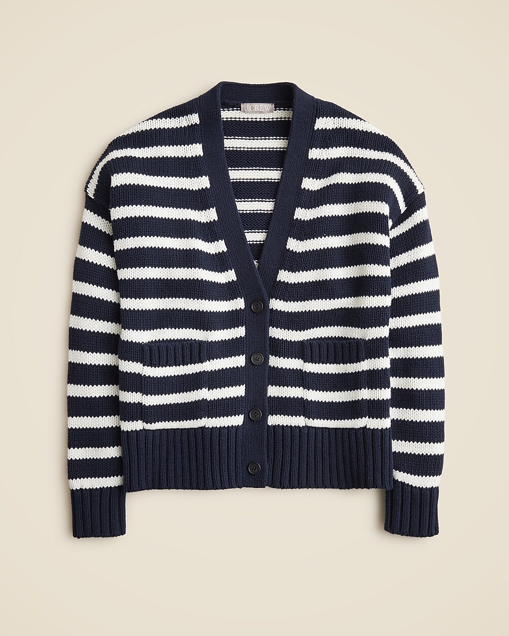 J.Crew Striped Cotton Cardigan